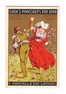 Goodall Prints: Front cover of a booklet, Times Footsteps for 1890