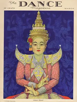 Cover of Dance Magazine, March 1926 featuring a Siamese dancer Date: 1926