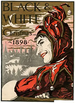 Faced Prints: Cover design, Black and White magazine, Christmas 1898