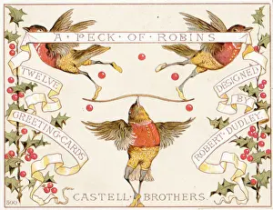 Cover design, Christmas cards, A Peck of Robins