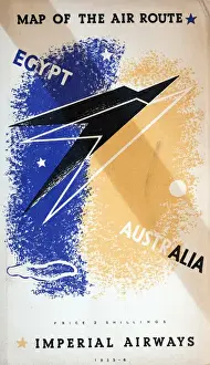 Cover design, Imperial Airways air route map, 1935