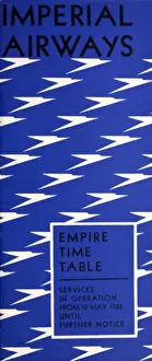 Onwards Prints: Cover design, Imperial Airways timetable, 1933