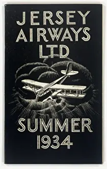 Timetable Prints: Cover design, Jersey Airways timetable
