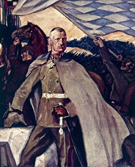 Cover design for Jugend, with German cavalry officer