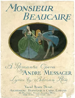 Cover design, Monsieur Beaucaire, opera by Andre Messager