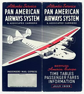 Images Dated 29th May 2012: Cover design, Pan American Airways timetable