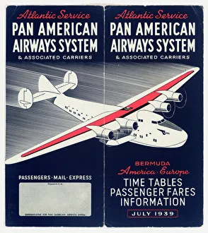 Images Dated 29th May 2012: Cover design, Pan American Airways timetable