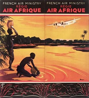 Springbok Gallery: Cover design, Regie Air Afrique timetable
