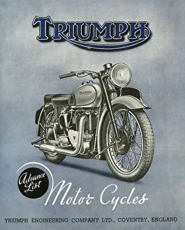 Brochure Collection: Cover design, Triumph Motor Cycles, Advance List