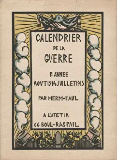 Cover design, War Calendar, WW1