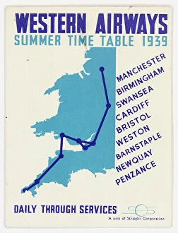 Images Dated 29th May 2012: Cover design, Western Airways timetable