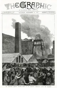 Immediately Gallery: Front cover of The Graphic, of the pit-mouth immediately after the explosion