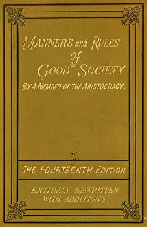 Images Dated 5th September 2018: Front cover of Manners and Rules of Good Society