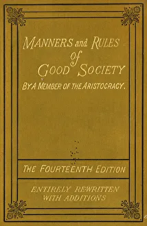 Images Dated 5th September 2018: Front cover of Manners and Rules of Good Society