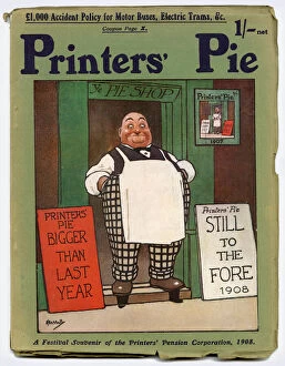 Checked Gallery: Front cover of Printers Pie, 1908, illustrated by John Hassall