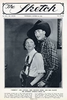 Images Dated 21st April 2021: Front cover of The Sketch featuring engaged couple, actress Frances Doble