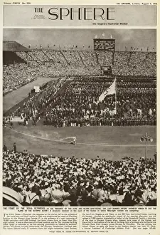 Front cover of the Sphere, the Olympic torch enters Wembley