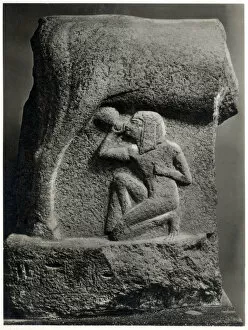 Images Dated 29th October 2019: Cow Goddess Hathor nursing Pharaoh Horemheb