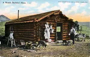 Montana Prints: A Cowboy Bachelors Home, Western Frontier, Montana