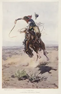 Struggles Prints: COWBOY ON BAD HORSE