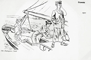 Skipper Collection: Cowes - Stern Lady Skipper with her young female crew