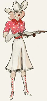 Images Dated 20th March 2018: Cowgirl with Pistols - Murrays Cabaret Club costume desig