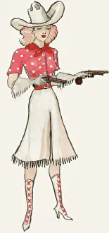 Cowgirl Prints: Cowgirl with Pistols - Murrays Cabaret Club costume desig