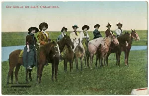Images Dated 19th March 2019: Cowgirls on horseback, 101 Ranch, Oklahoma, USA