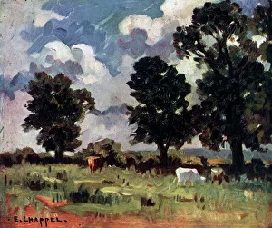 Edouard Collection: Cows Grazing, Bucks