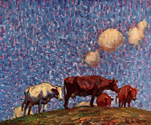 Shaped Collection: Cows On Hill
