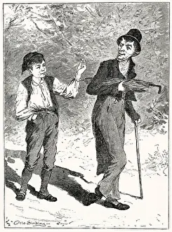 A crafty Norwegian lad outwits a simple-minded devil by tricking him into jumping into a nutshell, in which he is at once imprisoned. Date: 1879