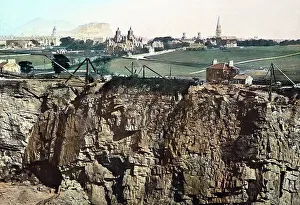 Craigleath Quarry and Edinburgh Castle in the distance