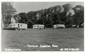 Newquay Prints: Crantock nr. Newquay, Cornwall - the Trevella Caravan Park