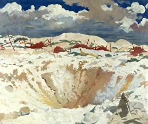 Mine crater on the Somme, France, WW1