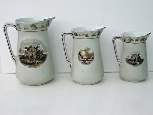 Commenced Prints: Cream pottery jug - Coiffure in the trenches