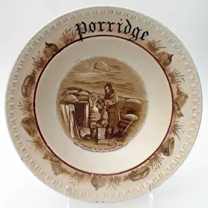 Cream pottery porridge bowl - WWI - Bairnsfatherware