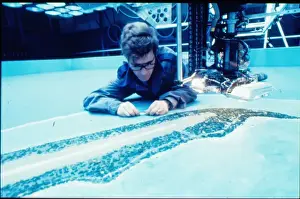 Creating model for flight simulator, RAF Lyneham, Wiltshire