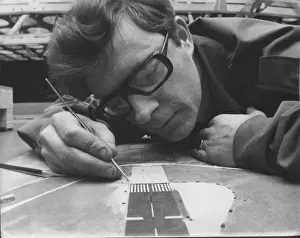 Creating model for flight simulator, RAF Lyneham, Wiltshire