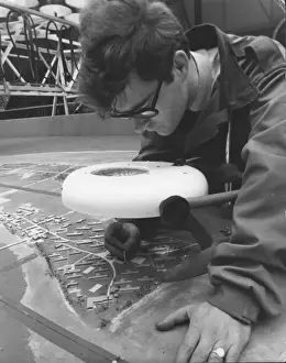 Creating model for flight simulator, RAF Lyneham, Wiltshire