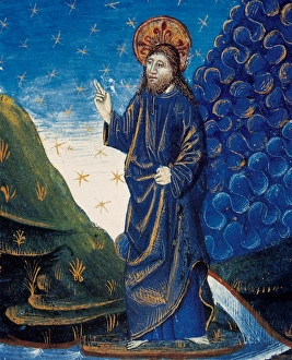 The creation of the world. Christ separates the waters of he The creation of the world. Christ separates the waters of he
