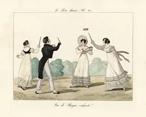The creole game or flying ring game, early 19thc century The creole game or flying ring game, early 19thc century