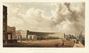 Manufactures Prints: The Crescent built by architect John Nash at Portland Place, Lon