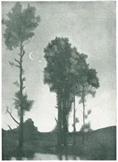 Charcoal Prints: Crescent Moon