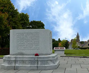 Crest Farm Canadian Memorial, Passendaele Church behind