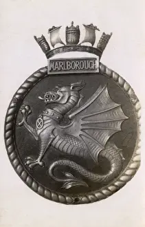 Marlborough Prints: The Crest of HMS Marlborough - RN Iron Duke-class battleship
