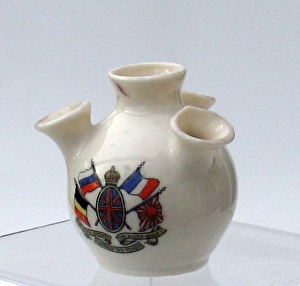 Images Dated 21st November 2011: Crested china miniature posy vase with flags of the Allies
