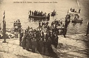 Cretan Prints: Crete - Arrival of S. E. Zaimi, High Commissoner of Crete