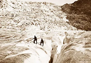 Crevasse Prints: A crevasse, Rhone Glacier, Furka Pass, Alps