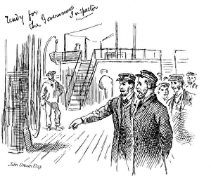 Images Dated 16th December 2004: The Crew of an Emigrant Ship prepare for inspection, 1884