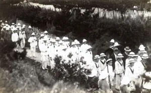 Crewmen Prints: Crew of HMS Danae on parade, Hong Kong, China